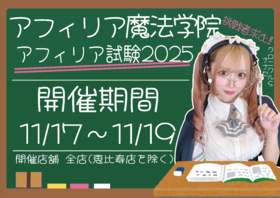 11/17～19　アフィリア試験2025開催！
