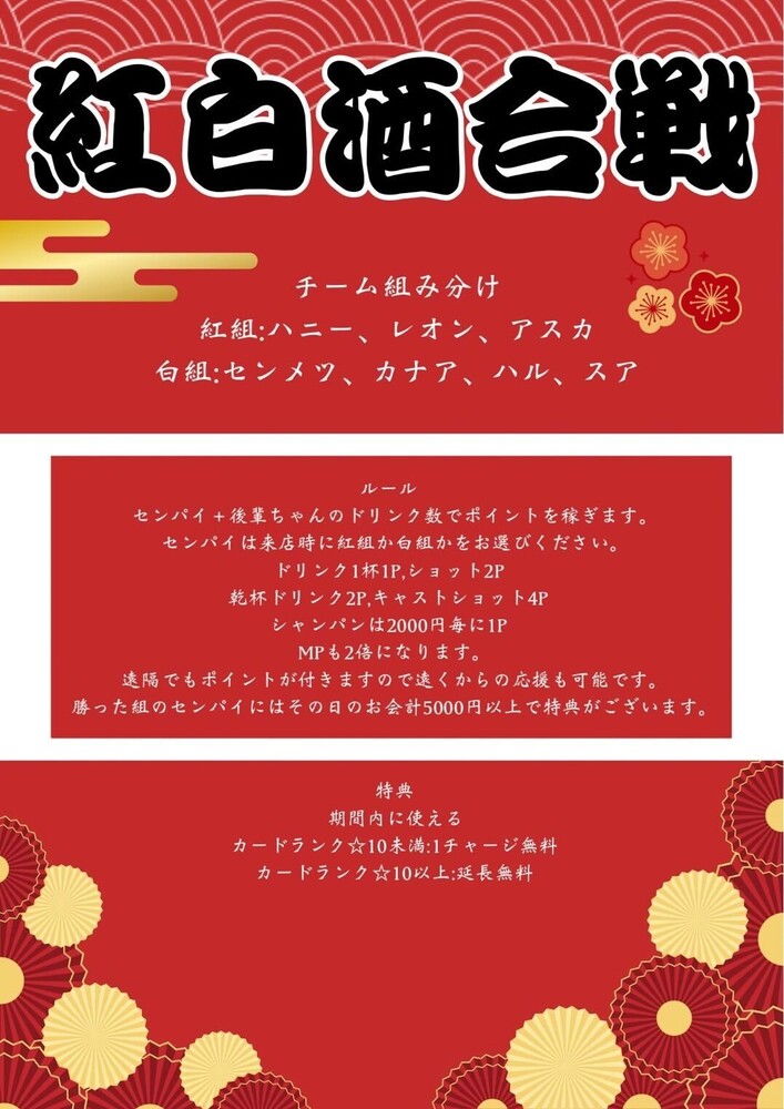 12/31紅白酒合戦　メンバー発表！！@エゴイスト