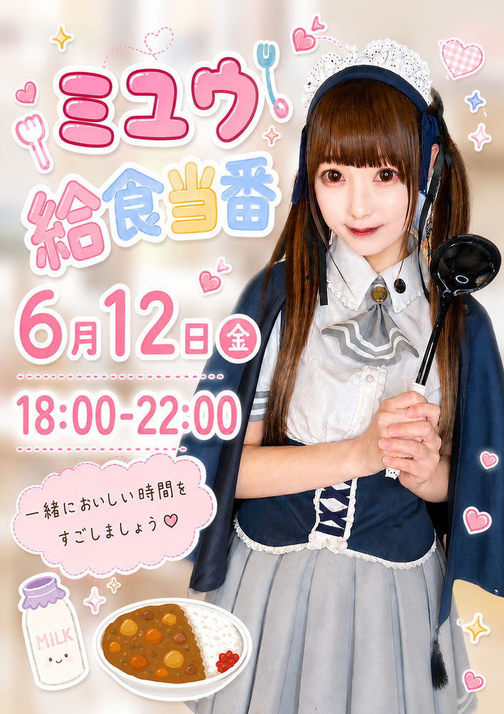 6/12(金) ミユウ給食当番＠ブルジュール